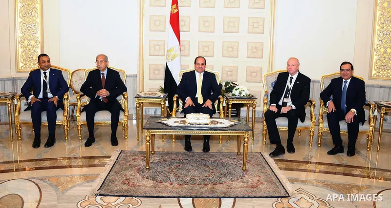 Egyptian President Abdel Fattah al-Sisi, takes part in the second Egypt International Petroleum Conference and Exhibition "EGPS 2018, in Cairo, Egypt on February 12, 2018. Photo by Egyptian President Office