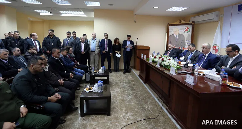 Palestinian Prime Minister, Rami Hamdallah, attends a Celebrating the completion of the rehabilitation project of electricity networks, in the West bank city of Ramallah, on February 14, 2018. Photo by Prime Minister Off...