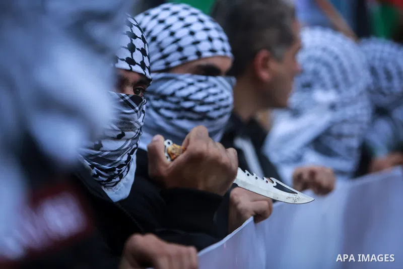 Palestinian take part during a protest against Trump's decision to recognize Jerusalem as the capital of Israel, in Gaza city on February 16, 2018. US President Donald Trump has reiterated that the issue of Jerusalem is...
