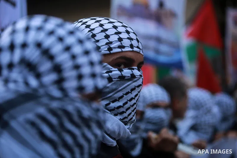 Palestinian take part during a protest against Trump's decision to recognize Jerusalem as the capital of Israel, in Gaza city on February 16, 2018. US President Donald Trump has reiterated that the issue of Jerusalem is...