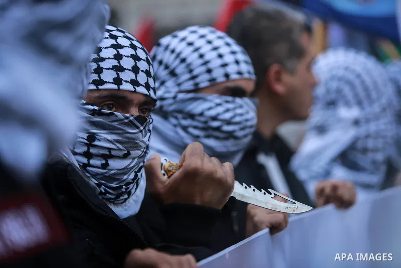 Palestinian take part during a protest against Trump's decision to recognize Jerusalem as the capital of Israel, in Gaza city on February 16, 2018. US President Donald Trump has reiterated that the issue of Jerusalem is...