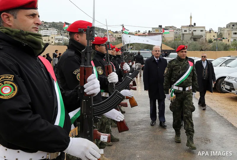Palestinian Prime Minister Rami Hamdallah opens the water carrier line in the West Bank town of Tubas on February 17, 2018. Photo by Prime Minister Office