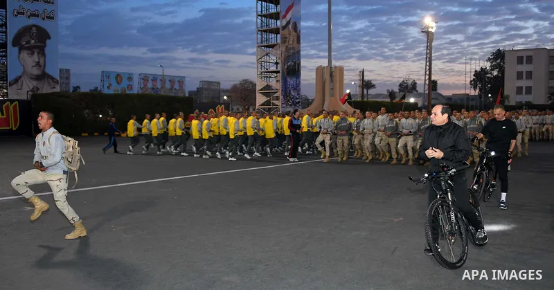 Egyptian President Abdel Fattah al-Sisi visits the military college in Cairo, Egypt, on February 19, 2018. Photo by Egyptian President Office