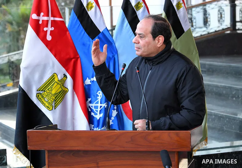 Egyptian President Abdel Fattah al-Sisi visits the military college in Cairo, Egypt, on February 19, 2018. Photo by Egyptian President Office