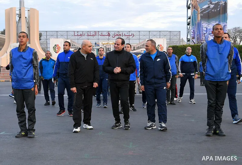 Egyptian President Abdel Fattah al-Sisi visits the military college in Cairo, Egypt, on February 19, 2018. Photo by Egyptian President Office