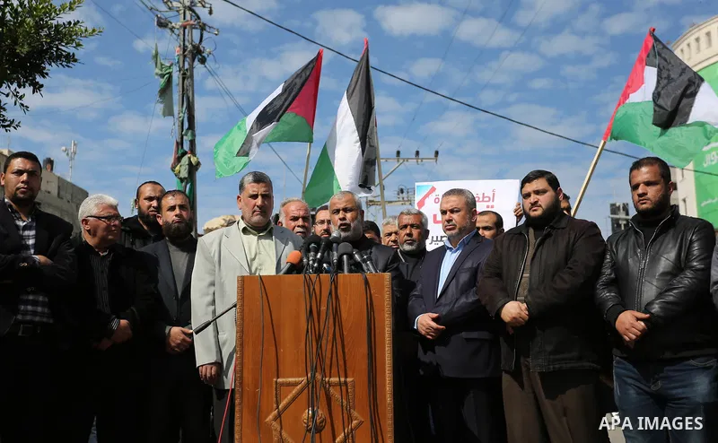 Director general of the internal security forces Tawfeeq Abu Naeem's speaks during a press conference, in Gaza City on February 20, 2018. Photo by Ashraf Amra
