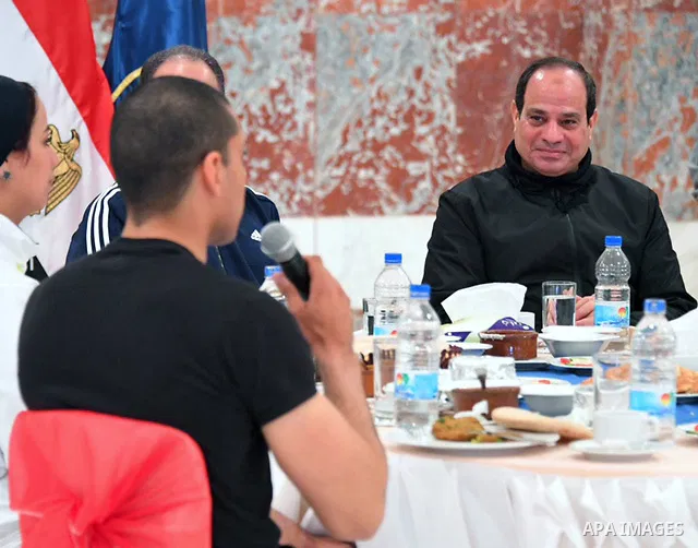 Egyptian President Abdel Fattah al-Sisi visits the Police Academy in Cairo, Egypt, on February 23, 2018. Photo by Egyptian President Office
