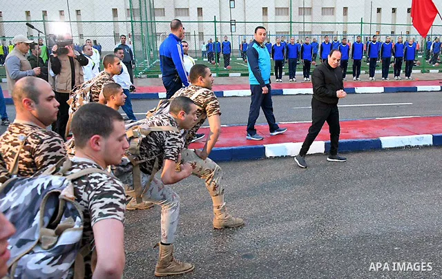 Egyptian President Abdel Fattah al-Sisi visits the Police Academy in Cairo, Egypt, on February 23, 2018. Photo by Egyptian President Office