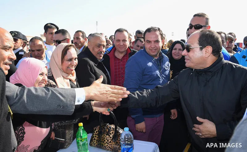 Egyptian President Abdel Fattah al-Sisi visits the Police Academy in Cairo, Egypt, on February 23, 2018. Photo by Egyptian President Office
