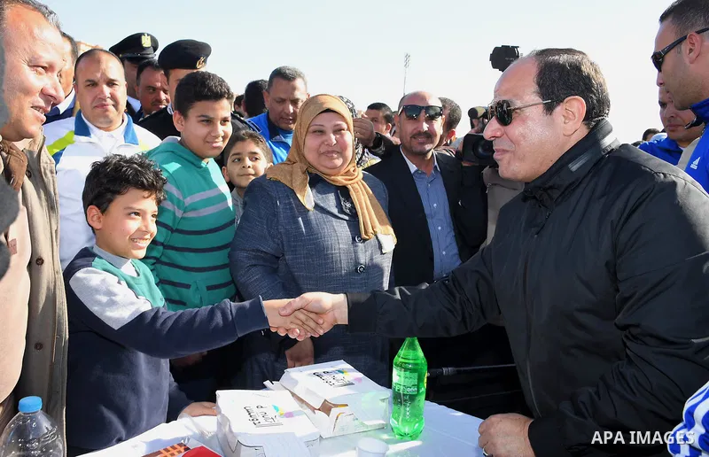 Egyptian President Abdel Fattah al-Sisi visits the Police Academy in Cairo, Egypt, on February 23, 2018. Photo by Egyptian President Office