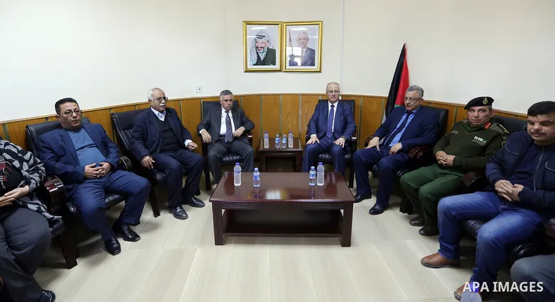 Palestinian Prime Minister Rami Hamdallah visits municipality of Anabta, near the West Bank city of Tulkarm on March 3, 2018. Photo by Prime Minister Office