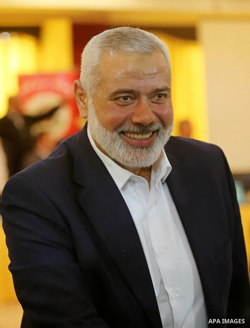Hamas Chief Ismail Haniyeh attends a meeting with Palestinian faction leaders, in Gaza city on March 5, 2018. Photo by Ashraf Amra