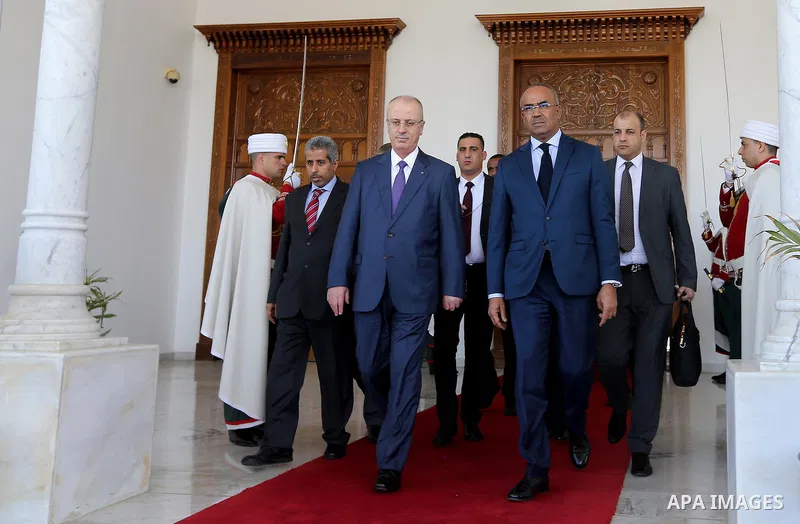 Palestinian Prime Minister Rami Hamdallah arrives to participate in 35th Session of the Council of Arab Ministers of the Interior, in Algiers, Algeria on March 6, 2018. Photo by Prime Minister Office