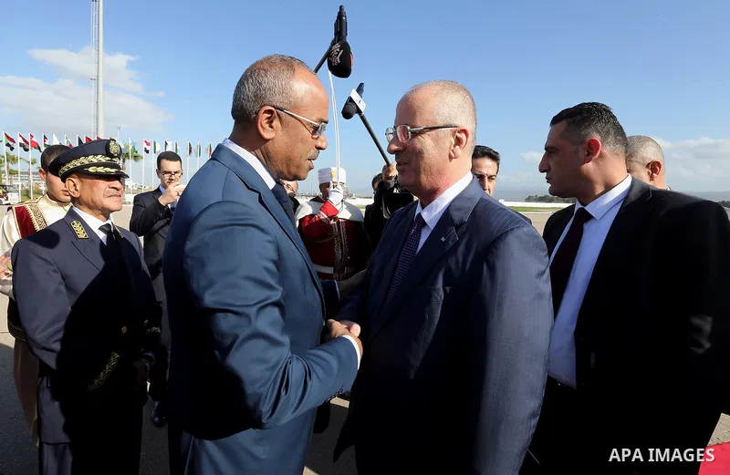 Palestinian Prime Minister Rami Hamdallah arrives to participate in 35th Session of the Council of Arab Ministers of the Interior, in Algiers, Algeria on March 6, 2018. Photo by Prime Minister Office