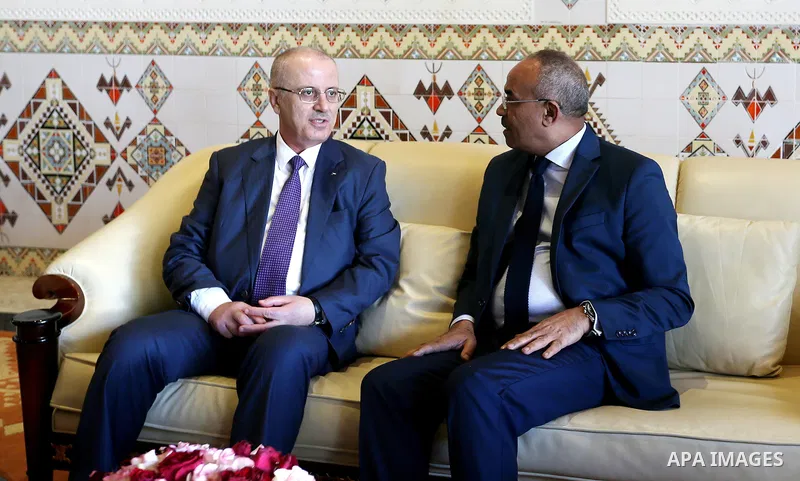 Palestinian Prime Minister Rami Hamdallah arrives to participate in 35th Session of the Council of Arab Ministers of the Interior, in Algiers, Algeria on March 6, 2018. Photo by Prime Minister Office