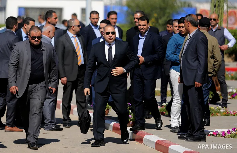Sameh Nabil, Egyptian Major General arrives to attend the inauguration ceremony of a waste treatment plant, in the northern Gaza Strip March 13, 2018. Palestinian Prime Minister Rami Hamdallah cut short a rare visit to G...