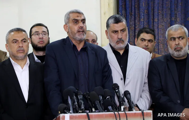 Senior Leader of the Popular Resistance Committees (PRC), Ali Shashniyeh speaks during a press conference in Gaza city on March 20, 2018. Photo by Ashraf Amra