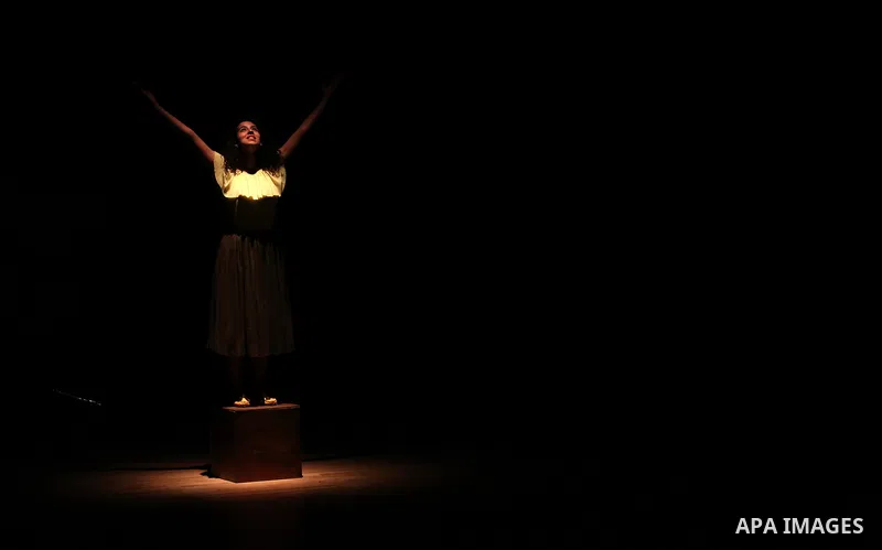 Members of Palestinian band Rasael Theatre perform during the Nablus Festival of Culture and Arts, in the West Bank city of Nablus, on April 17, 2018. Photo by Shadi Jarar'ah