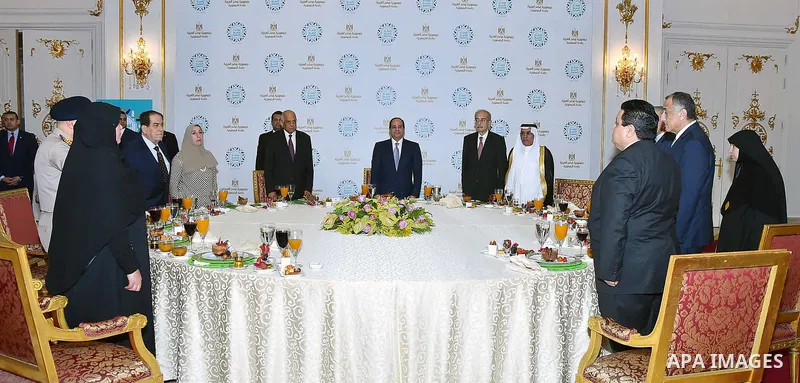 Egyptian President Abdel Fattah al-Sisi attends the breakfast meal for Egyptian Family during the holy month of Ramadan, in Cairo, Egypt, on June 5, 2018. Photo by Egyptian President Office