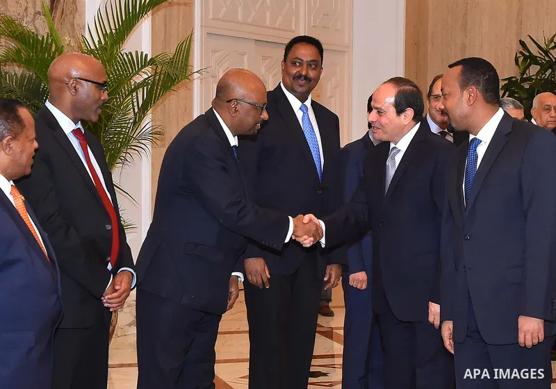Egyptian President Abdel-Fattah al-Sisi meets with Ethiopian Prime Minister Abiy Ahmed Ali in Cairo, Egypt, on June 10, 2018. Photo by Egyptian President Office