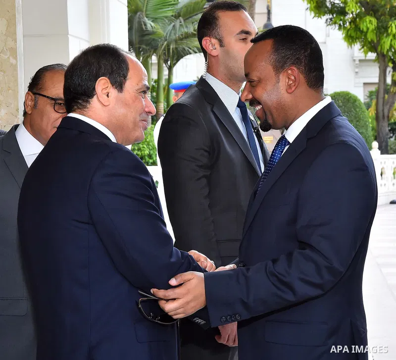 Egyptian President Abdel-Fattah al-Sisi meets with Ethiopian Prime Minister Abiy Ahmed Ali in Cairo, Egypt, on June 10, 2018. Photo by Egyptian President Office