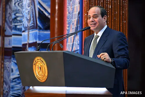 Egyptian President Abdel-Fattah al-Sisi takes part in the celebration of Laylat Al Qadr or Night of Power, in Cairo, Egypt, on June 11, 2018. Photo by Egyptian President Office