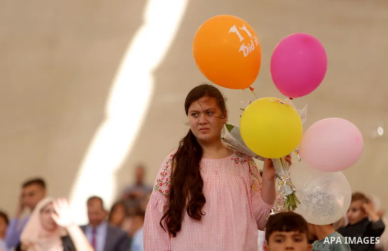 Palestinian students attend their graduation ceremony at the Birzeit University in the West Bank city of Ramallah, June 24, 2018. Photo by Shadi Hatem