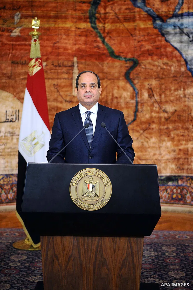 Egyptian President Abdel Fattah al-Sisi delivers a speech to marking the fifth anniversary of 30th Revolution of June in Cairo, Egypt on June 30, 2018. Photo by Egyptian President Office