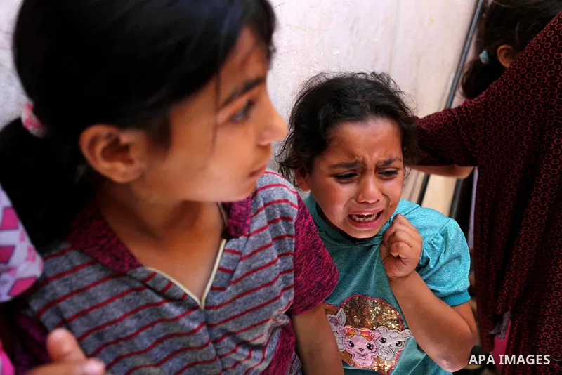 Relatives of 24-year-old Palestinian Mohammed al-Hamayda, who was killed by Israeli troops during clashes in tents protest where Palestinian demand the right to return to their homeland at the Israel-Gaza border, mourn d...