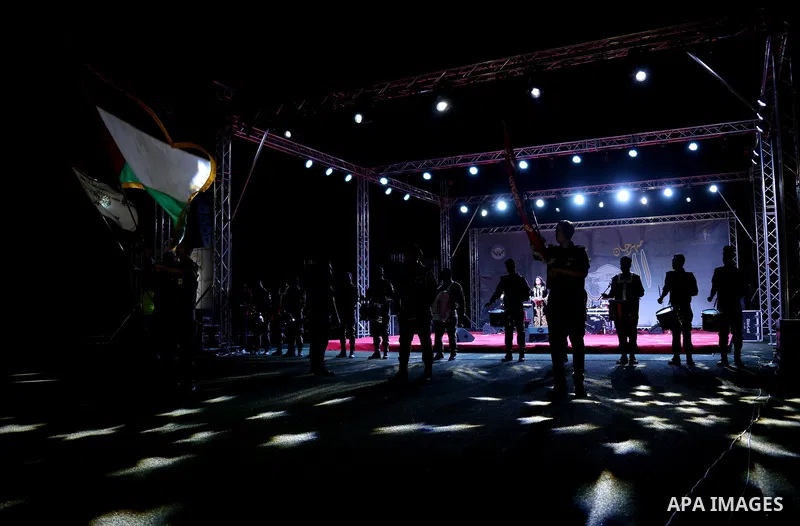 Palestinians attend a concert by Jordanian singer Hussein Salman at al-Bireh Festival, in the West Bank city Bireh, on July 3, 2018. Photo by Shadi Hatem