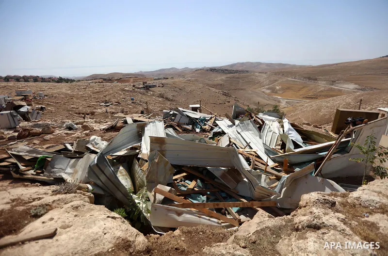 A picture taken on July 4, 2018 shows remains of a dwellings after it was demolished by Israeli forces in Abu Nuwar village near Abu Dis, east of Jerusalem in the occupied West Bank. Israel carried out a series of demoli...