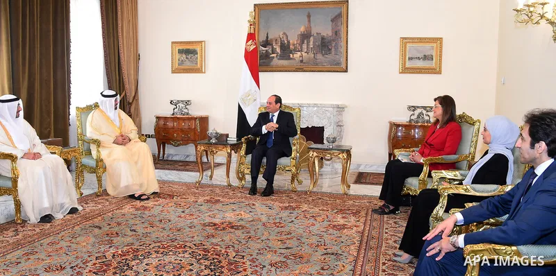Egyptian President Abdel Fattah al-Sisi meets with UAE ministerial delegation in Cairo, Egypt on July 4, 2018. Photo by Egyptian President Office