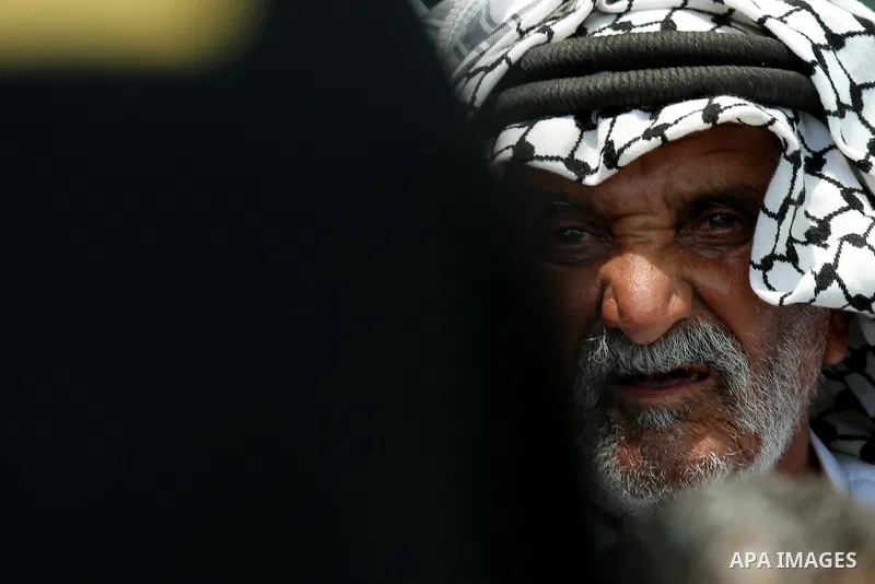 Palestinians perform Friday prayers before a demonstration against Israel at the Palestinian Bedouin village of Khan al-Ahmar, east of Jerusalem in the occupied West Bank on July 6, 2018. Israel's Supreme Court has tempo...