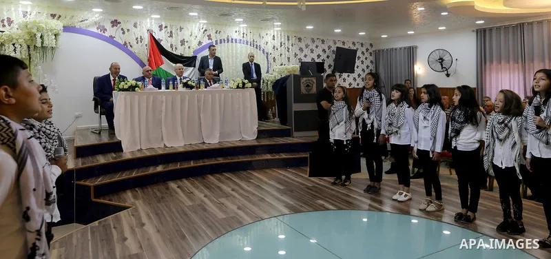 Palestinian Prime Minister, Rami Hamdallah, attends the opening ceremony of Tana Street at the Bet Forik village near the West Bank city of Nablus on July 21, 2018. Photo by Prime Minister Office