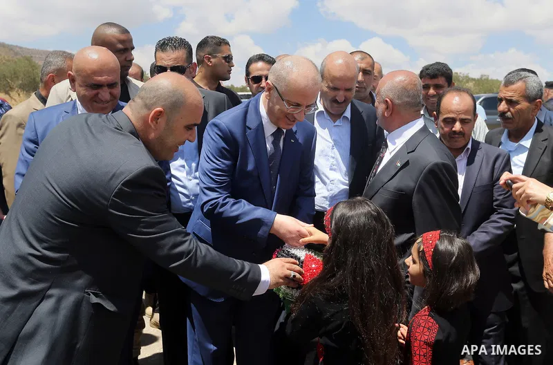 Palestinian Prime Minister, Rami Hamdallah, attends the opening ceremony of Tana Street at the Bet Forik village near the West Bank city of Nablus on July 21, 2018. Photo by Prime Minister Office
