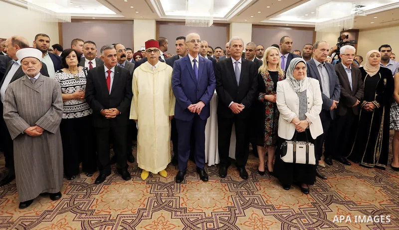 Palestinian Prime Minister Rami Hamdallah attends the ceremony of Moroccan National Day, in the West Bank city of Ramallah on July 30, 2018. Photo by Prime Minister Office
