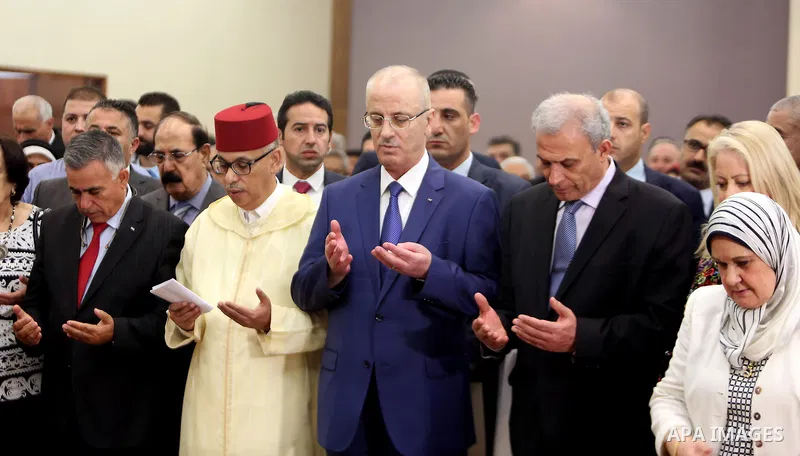 Palestinian Prime Minister Rami Hamdallah attends the ceremony of Moroccan National Day, in the West Bank city of Ramallah on July 30, 2018. Photo by Prime Minister Office