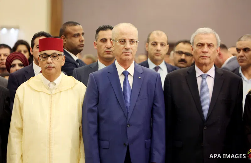 Palestinian Prime Minister Rami Hamdallah attends the ceremony of Moroccan National Day, in the West Bank city of Ramallah on July 30, 2018. Photo by Prime Minister Office