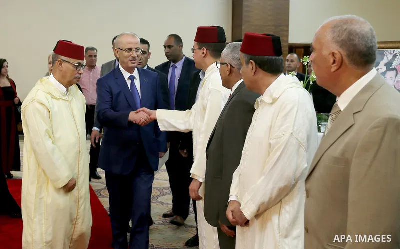 Palestinian Prime Minister Rami Hamdallah attends the ceremony of Moroccan National Day, in the West Bank city of Ramallah on July 30, 2018. Photo by Prime Minister Office