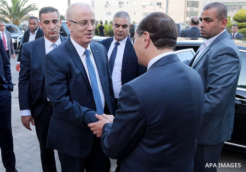 Palestinian Prime Minister Rami Hamdallah attends the ceremony of Egyptian national day, the anniversary of the July revolution in the West Bank city of Ramallah on July 31, 2018. Photo by Prime Minister Office