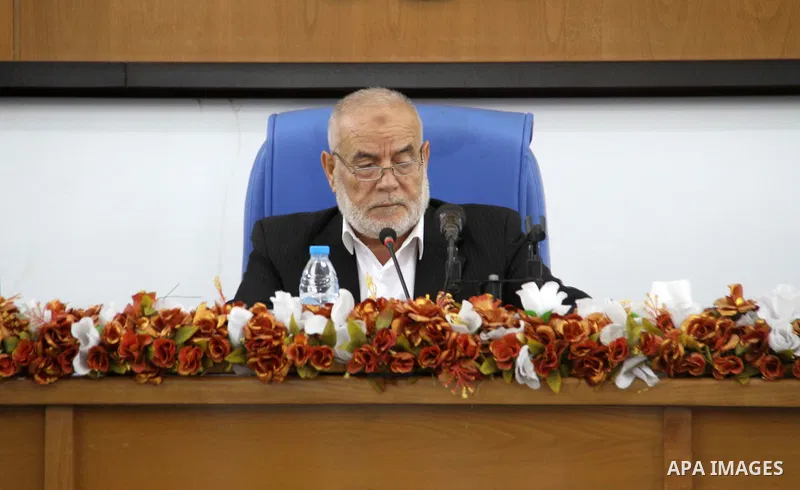 Deputy of the Legislative Council, Ahmed Bahar speaks during a meeting at the legislative council, in Gaza city on Aug. 01, 2018. Photo by Mahmoud Ajour