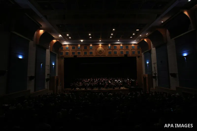Musicians from European and Palestine perform the Ludwig Van Beethoven's Symphony No.9 during the festival of Jerusalem we sing, in the West bank city of Nablus, on August 4, 2018. Photo by Shadi Jarar'ah