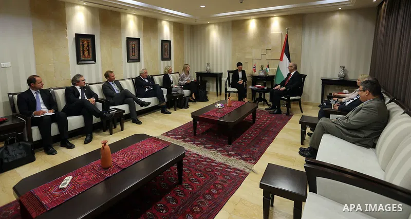 Palestinian Prime Minister Rami Hamdallah, meets with Norway's Foreign Minister, Anne-Marie Eriksen, in the West Bank city of Ramallah on August 6, 2018. Photo by Prime Minister Office