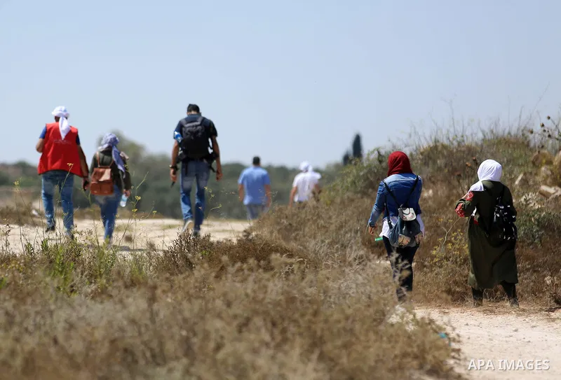 Palestinian youths participate in a tour at Asira al-Shamaliya village near the West Bank city of Nablus on Aug. 10, 2018. Photo by Shadi Jarar'ah