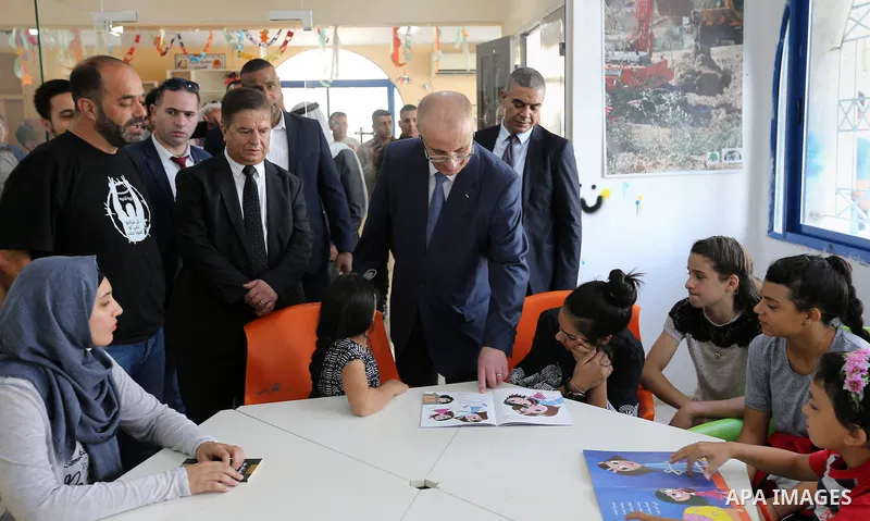 Palestinian Prime Minister, Rami Hamdallah, attends the opening of the National Rehabilitation Center, in the West Bank city of Bethlehem on August 27, 2018. Photo by Prime Minister Office