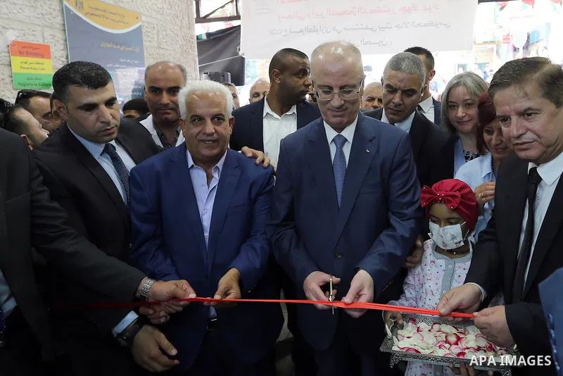 Palestinian Prime Minister, Rami Hamdallah, attends the opening of the National Rehabilitation Center, in the West Bank city of Bethlehem on August 27, 2018. Photo by Prime Minister Office