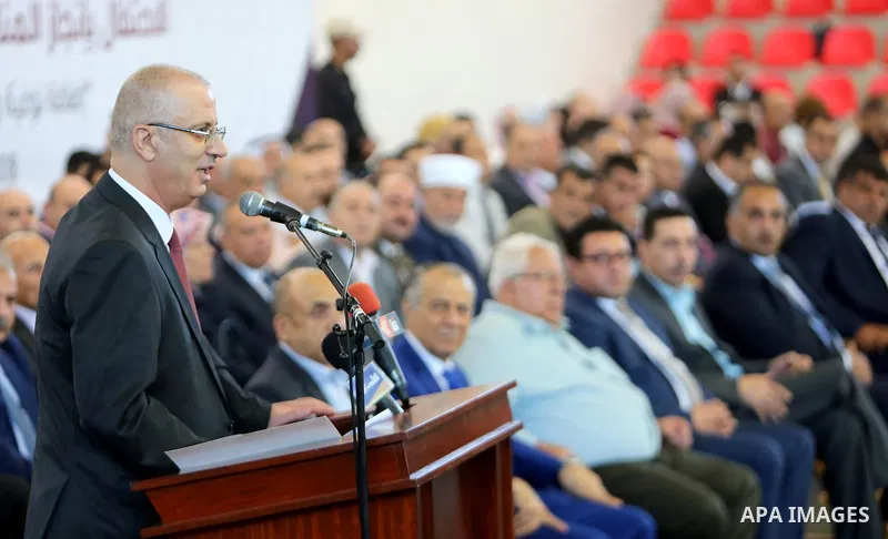 Palestinian Prime Minister Rami Hamdallah attends the ceremony of new Palestinian curriculum, in the West Bank city of Jenin on August 29, 2018. Photo by Prime Minister Office