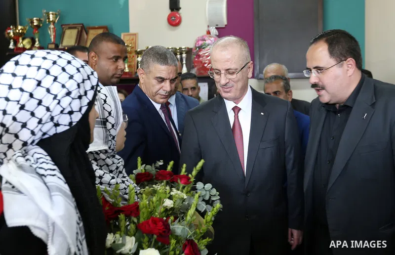 Palestinian Prime Minister Rami Hamdallah attends the opening of the new year study at Aqaba girl school, in the West Bank city of Tubas on August 29, 2018. Photo by Prime Minister Office