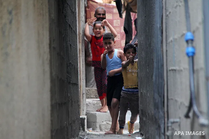 Palestinian children play at Al-Shati refugee camp, in Gaza City on September 1, 2018. The United States on Friday halted all funding to United Nations' agency that helps Palestinian refugees. State Department spokeswoma...