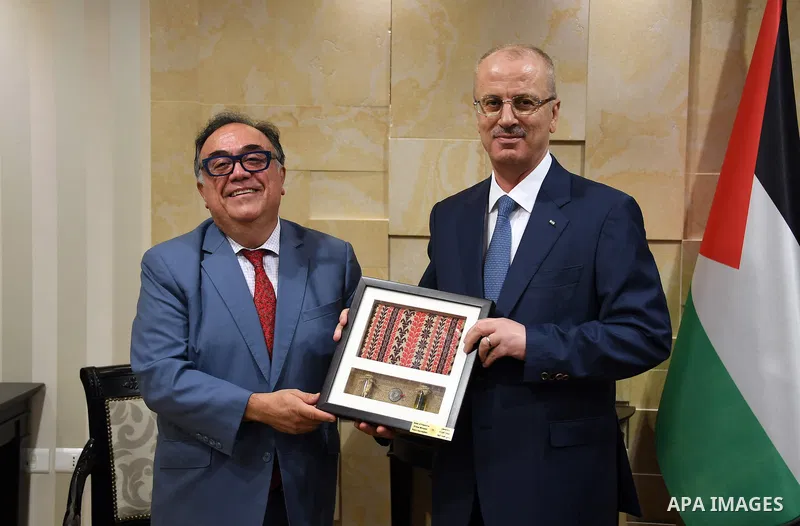 Palestinian Prime Minister, Rami Hamdallah meets with representative of Mexico to Palestine, Sergio Sierra Bernal, in the West Bank city of Ramallah on Sep. 02, 2018. Photo by Prime Minister Office